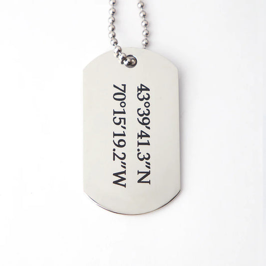 Dog Tag Coordinate Pendant
