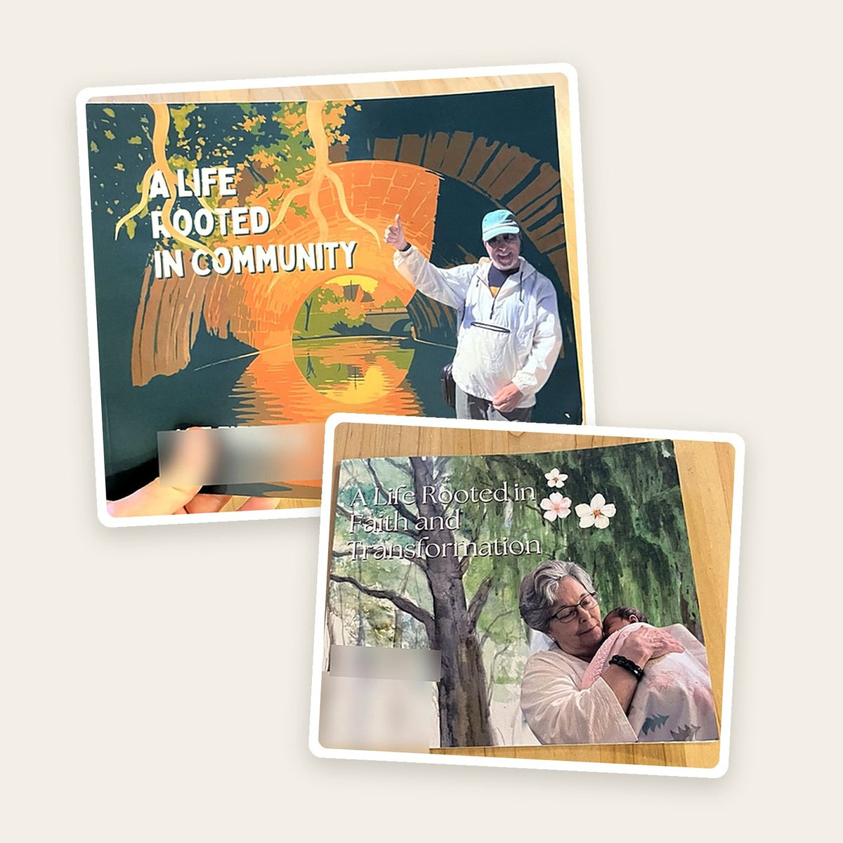 Two printed Earthly After Life Story Books with illustrated personalized covers
